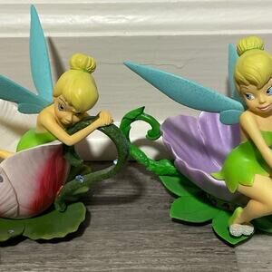 DISNEY TINK’S GARDEN TEA PARTY FIGURINES VIOLET BREW & TULIP’S BEAU-TEA